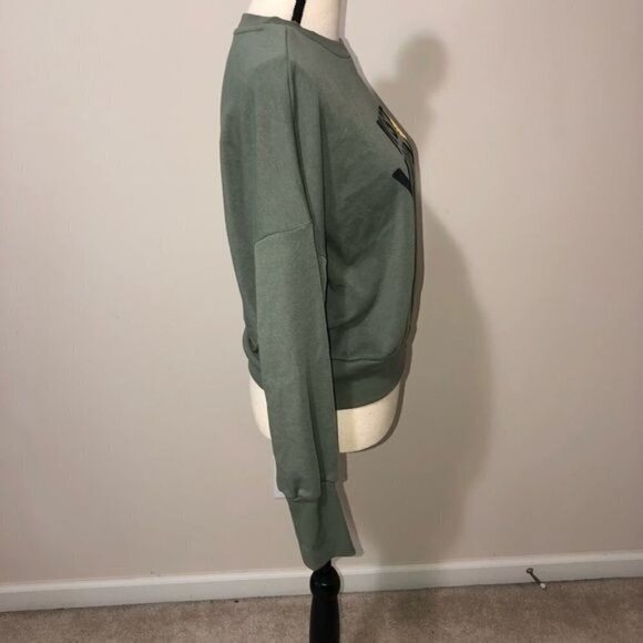 Old Navy Womens Size Medium Just Vibing Graphic Sweatshirt Green Sun NEW - Picture 7 of 9